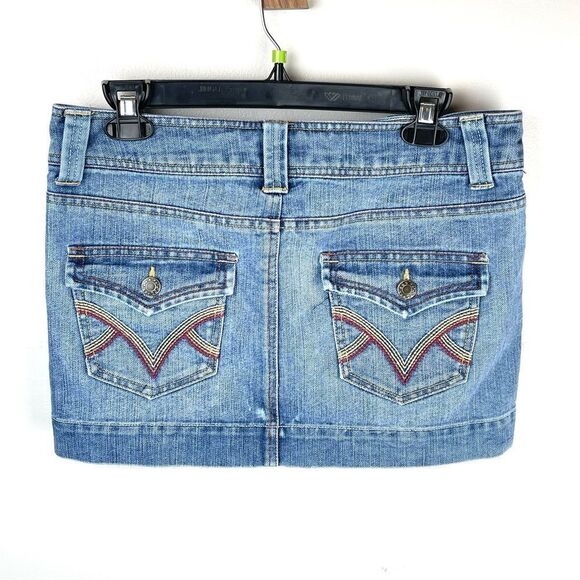 SO Denim Jean Blue Mini Skirt Size 9 - Picture 1 of 4
